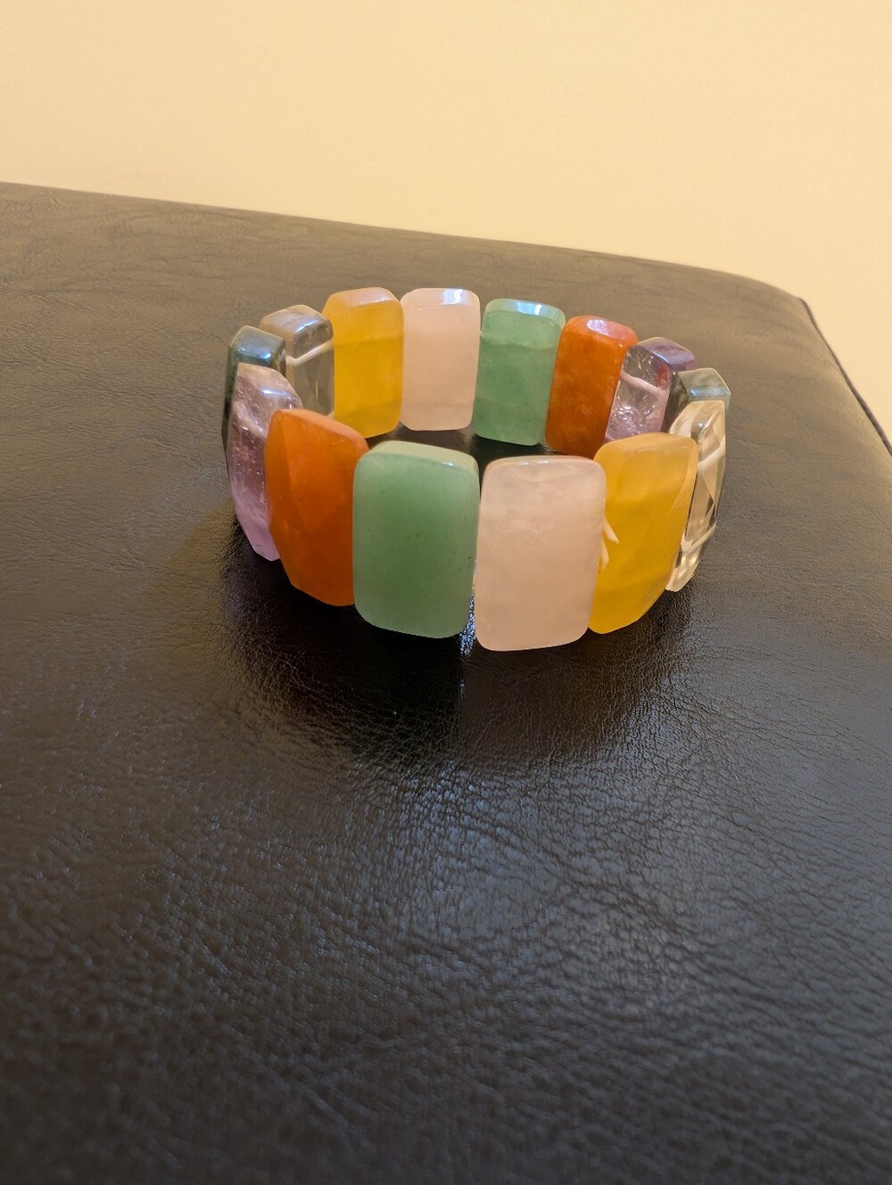 Multicolor Semi-Precious Stone Stretch Bracelet - Women Jewelry Bracelets - Picture 5 of 7